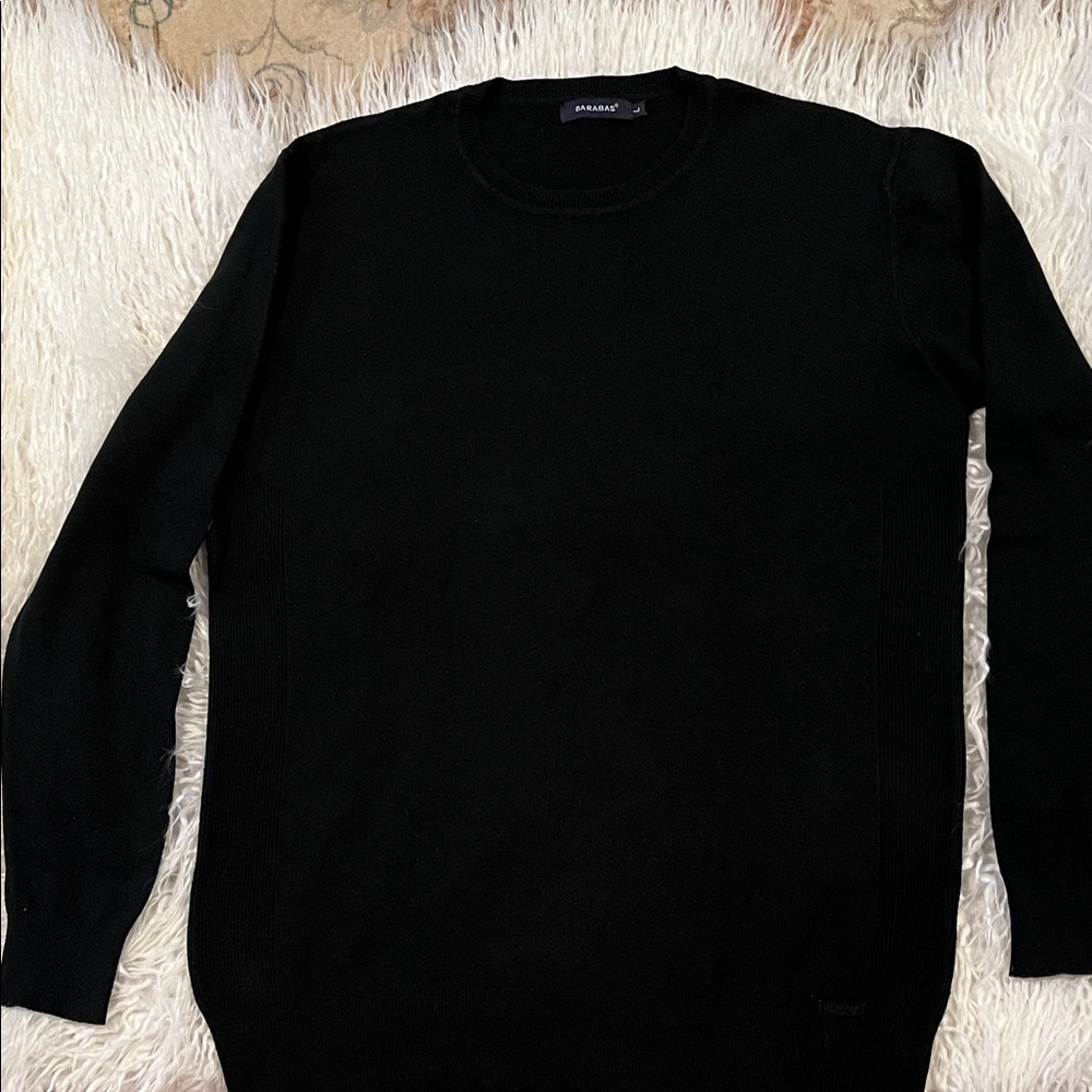 BARABAS Classic Black Crewneck Sweater